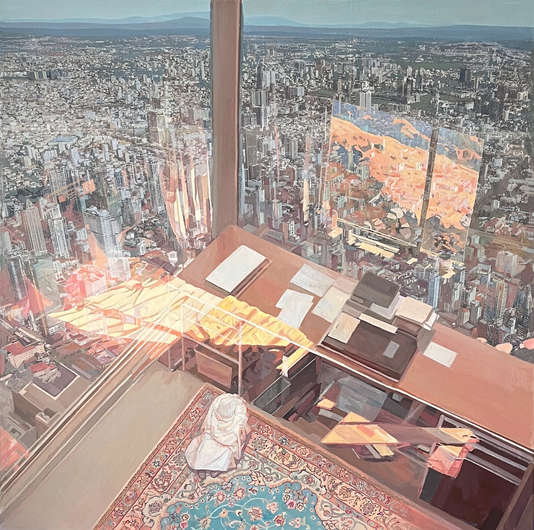 Above (2), a painting by Yared Olivelli